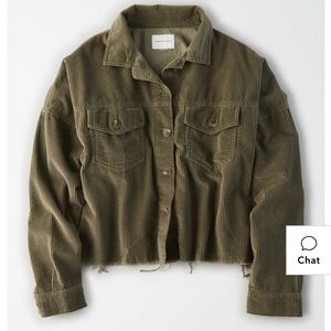 AE Corduroy Cropped Button Up Shirt